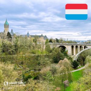 Pont adolphe Luxembourg from Place de la Constitution - The Canary Family on Board