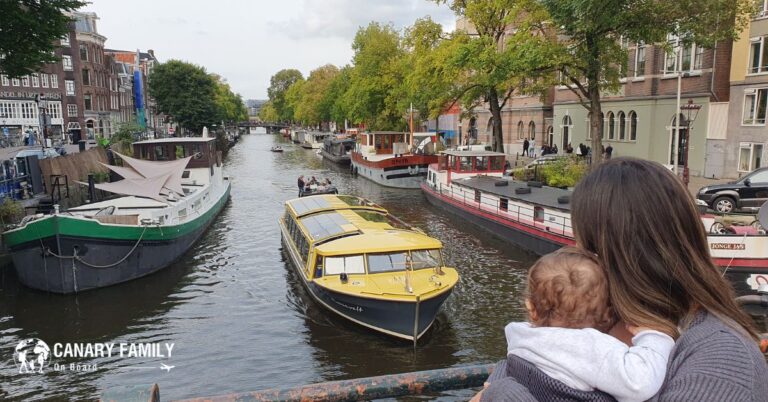 Amsterdam Canals with a baby - Canary Family on Board